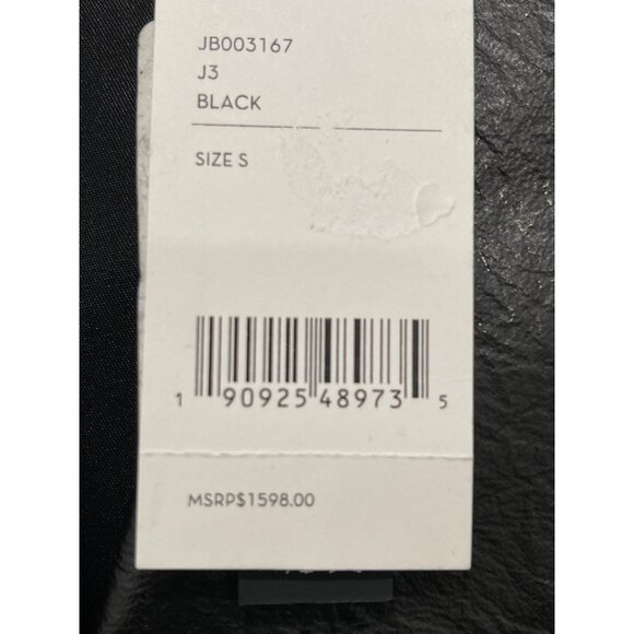 $1598 J Brand X Halpern Black Lamb Leather Trench Coat Balloon Sleeve Sz Small - Picture 5 of 7